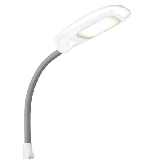 OttLite 64" White LED Floor Lamp with USB and Tablet Stand {3}
