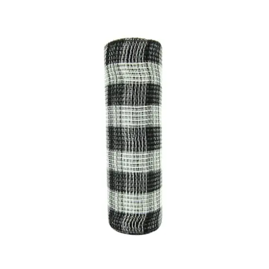 10" x 19ft. Black & White Buffalo Check Mesh by Celebrate It&trade; {1}