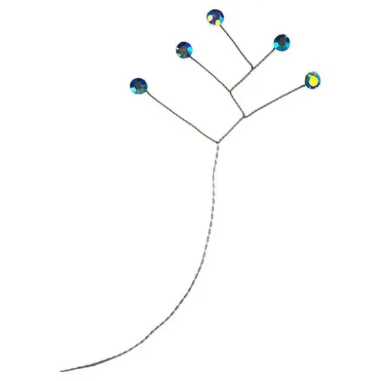 JAM Paper Rinestone Quintet, 12ct. Iridescent Blue with Silver Stem {1}