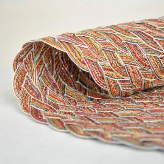 DII® Round Variegated Braided Polypropylene Placemats, 6ct. Red {5}