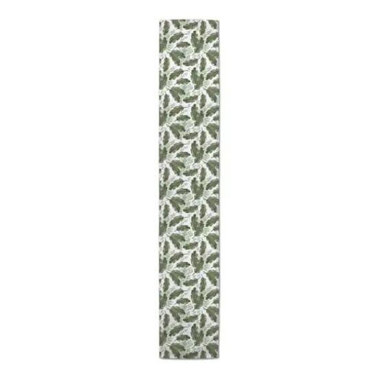 Tropical Leaves Pattern 16" x 72" Cotton Twill Runner {4}