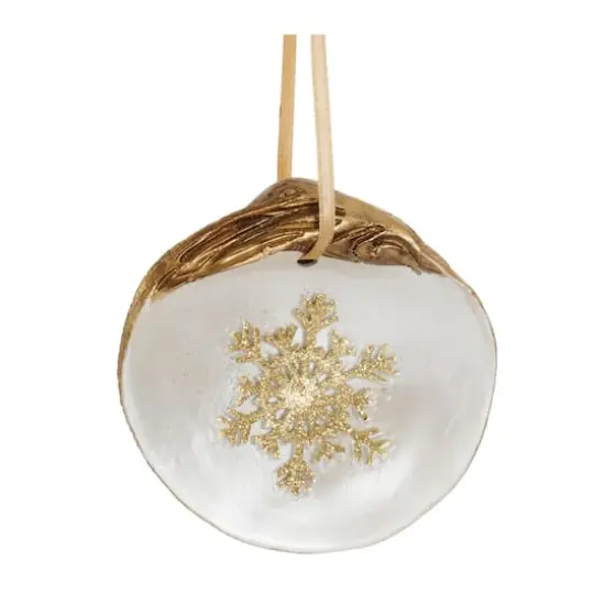 3" Clam Shell Snowflake Ornaments Set {5}