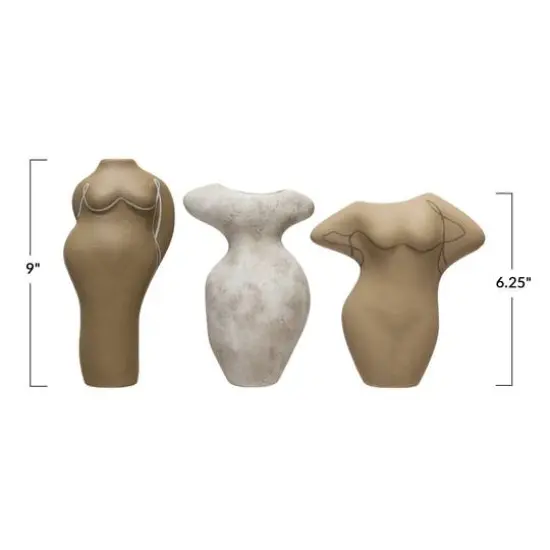 Hello Honey&reg; Terracotta Figurine Vases Shaped As A Body Set, 3ct. {3}