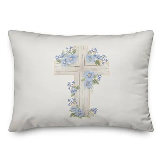 Reformed Rose Easter Cross 14" x 20" Throw Pillow {3}