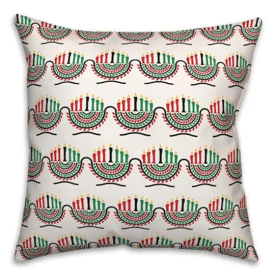 Kinara & Pattern Kwanzaa Throw Pillow {3}