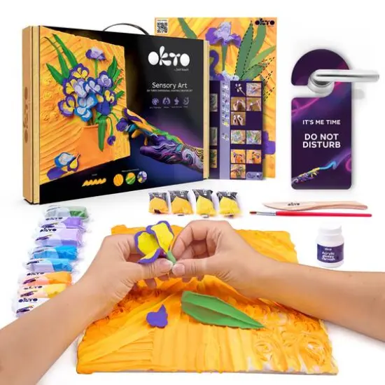 OKTO Sensory Art 3D Vincent Van Gogh Irises Clay Painting Kit {7}