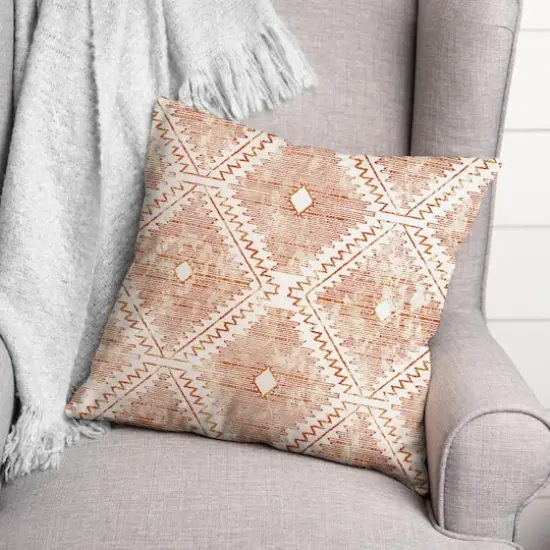 Orange Ikat Throw Pillow {3}