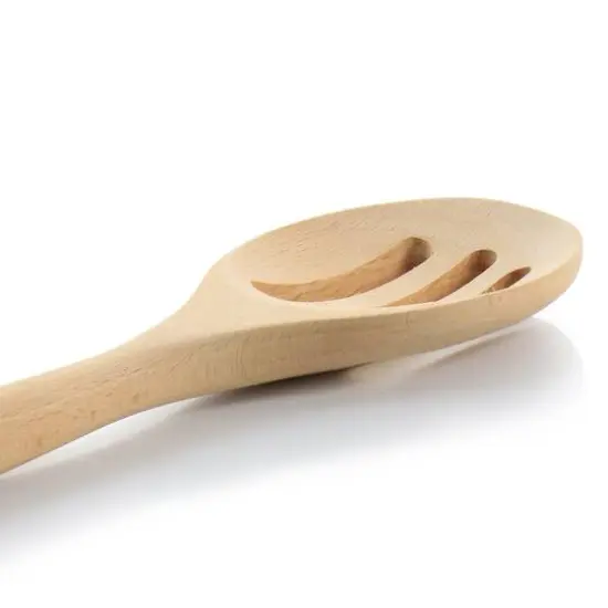 Martha Stewart 14'' Beech Wood Slotted Spoon {6}