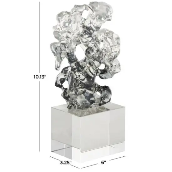 10" Clear Freeform Glass Sculpture {8}