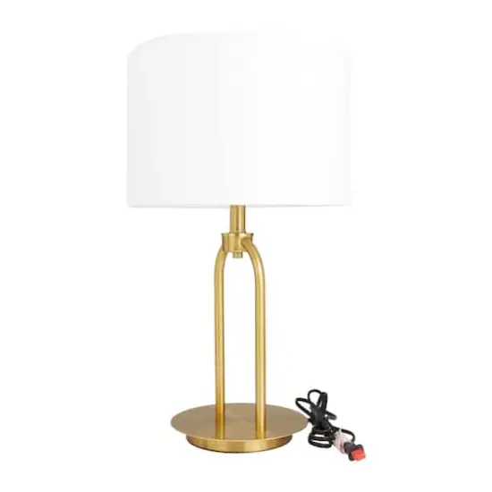 Gold Modern Table Lamp, 7" x 7" x 19" {3}
