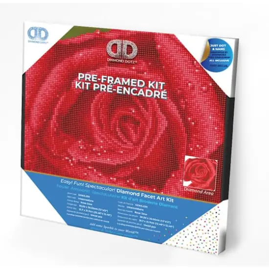 Diamond Dotz&reg; Intermediate Rose Dew with Frame Diamond Painting Kit {4}