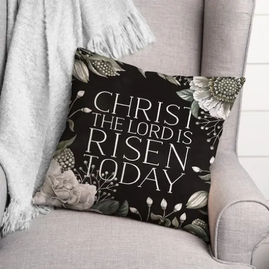 Christ Risen Today Pillow 2 18" x 18" Throw Pillow {4}
