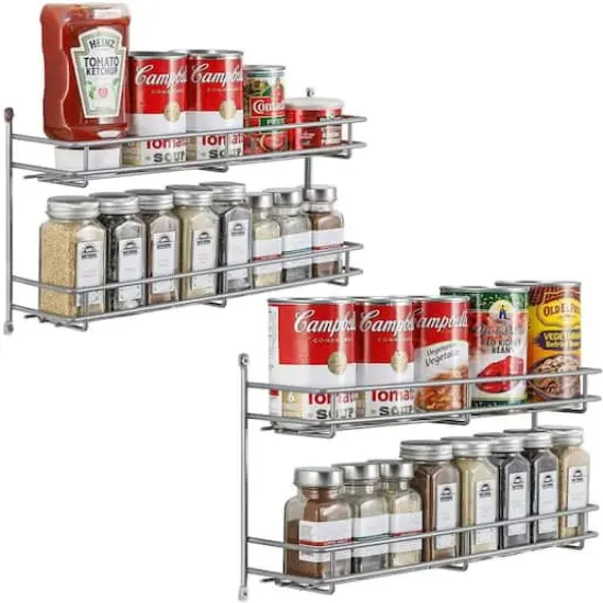 NEX&trade; 2-Tier Wall-Mounted Seasonings Jar Storage Rack, 2ct. {1}