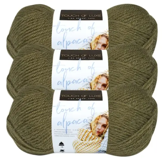 3 Pack Lion Brand&reg; Touch of Alpaca&reg; Yarn Olive {1}
