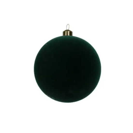 4 Pack 3.8" Flocked Shatterproof Ball Ornaments by Ashland&reg; Green {3}