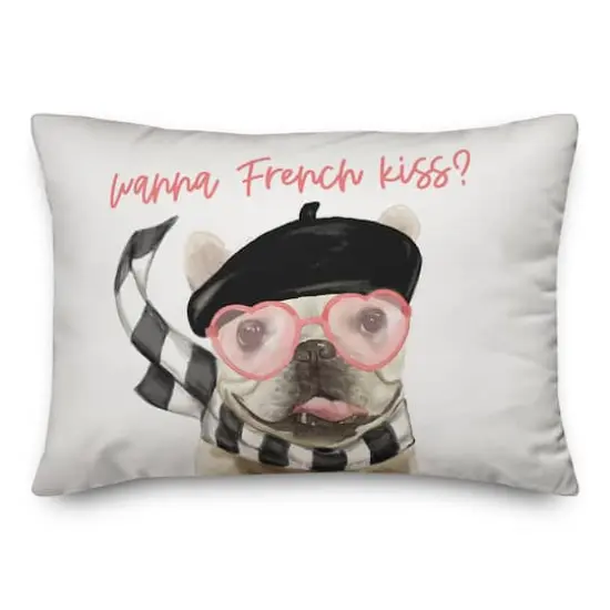Wanna French Kiss Rectangle Throw Pillow {1}