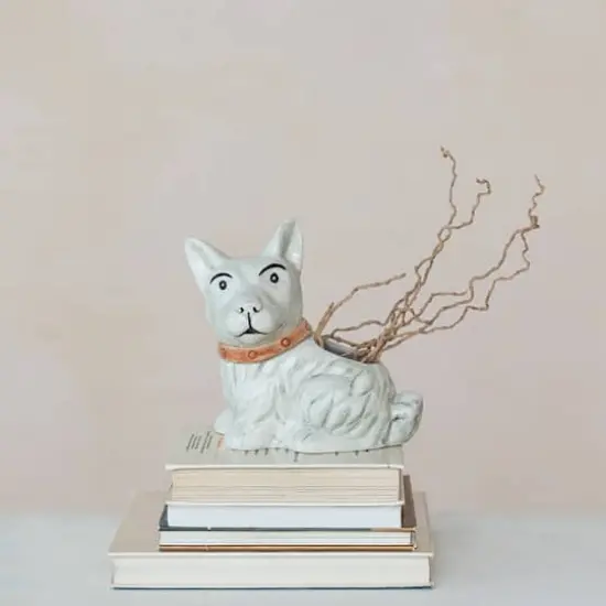 Hello Honey&reg; 7" Scotty Dog Stoneware Planter {4}