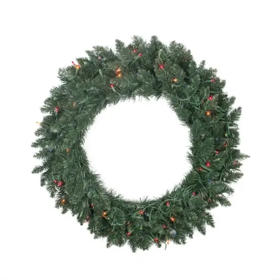 2.5ft. Pre-Lit Traditional Pine Christmas Wreath, Multicolor Lights {1}