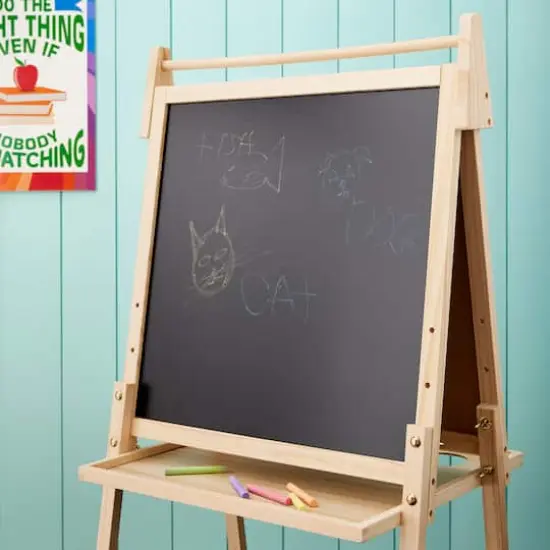 22" Chalkboard & White Erase Board Floor Easel {3}