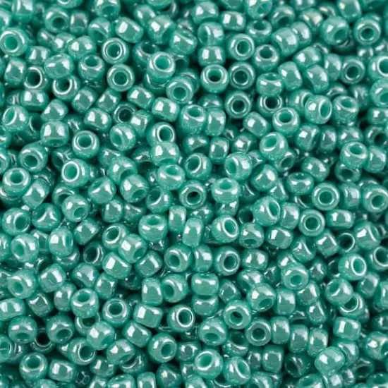 John Bead 11/0 Miyuki Glass Seed Beads, 13g Turquoise Green Opaque Luster {1}
