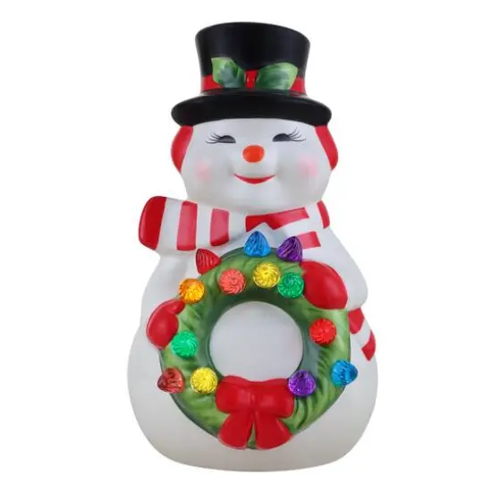 Mr. Christmas 9" Nostalgic Ceramic Snowman Figure {1}
