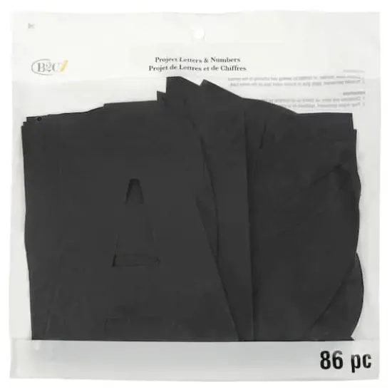7" Black Project Letters, Numbers & Characters by B2C&trade; {3}