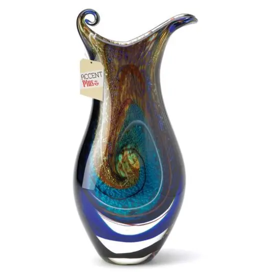 15.5" Galaxy Art Glass Vase {5}