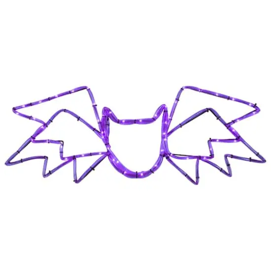 23.5" LED Purple Bat 4 Function Halloween Window Silhouette {1}