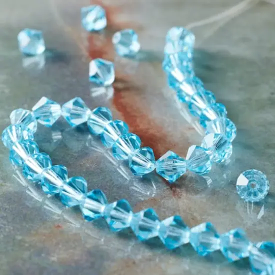 Preciosa Glass Crystal Bicone Beads, 6mm by Bead Landing&trade; Aqua Bohemica AB {3}