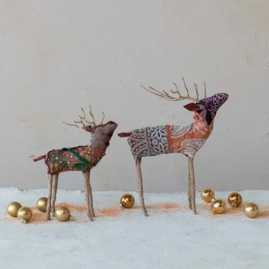 Hello Honey&reg; 14" Multicolor Embroidered Reindeer D&eacute;cor {3}
