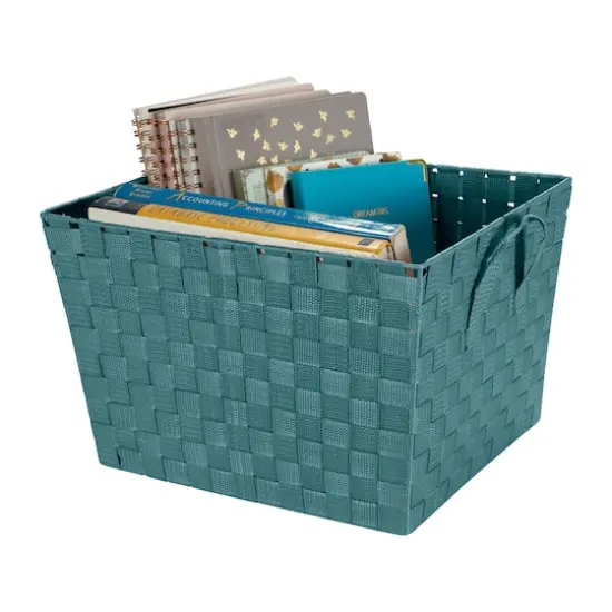 Simplify Large Woven Storage Bin Sapphire {6}