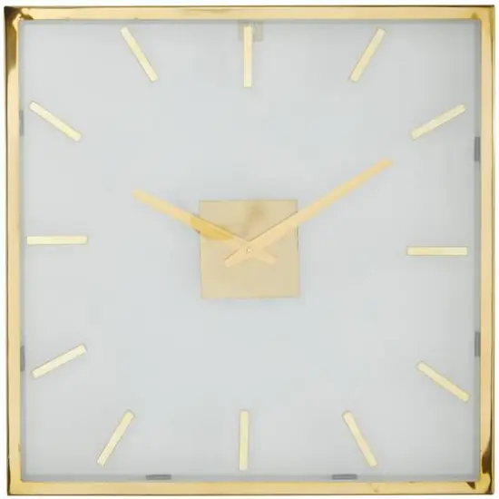 20" Gold Stainless Steel Wall Clock with Clear Face {1}