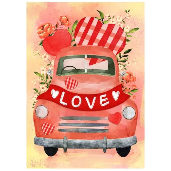 Love Banner and Vintage Car Garden Flag {3}