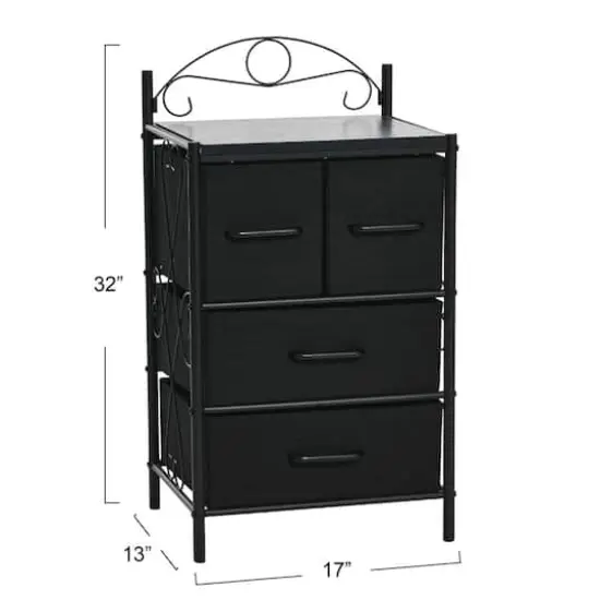 Household Essentials Victoria 32" 4-Drawer Dresser Black {4}