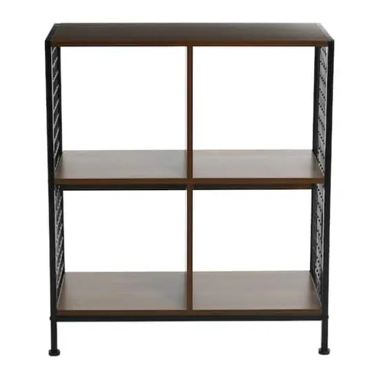 Household Essentials 28" 4-Compartment Trellis Storage Bookshelf Brown {5}