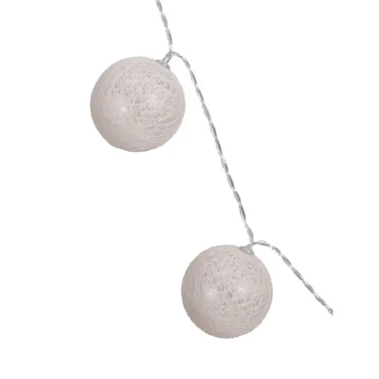 Hello Honey® 20ct. Taupe Fabric String Ball Lights with Plastic Cord {4}