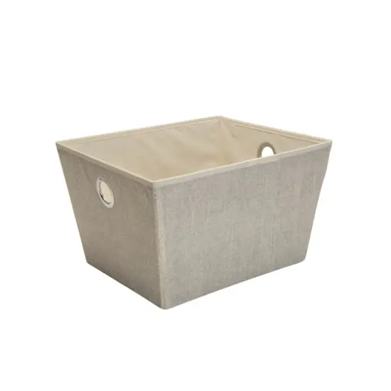 Simplify Large Faux Jute Grommet Storage Bin {4}