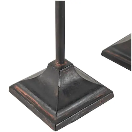 Black Metal Slim Minimalistic Candle Holder Set {4}