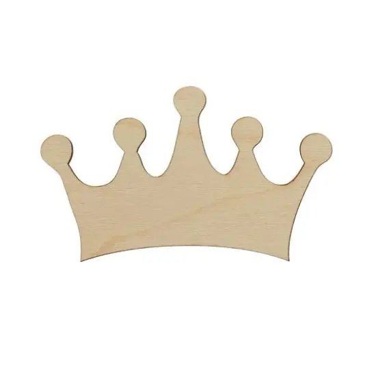 Essentials by Leisure Arts 24 Pack 3.94" x 2.25" Crown Flat Wood Shape {3}