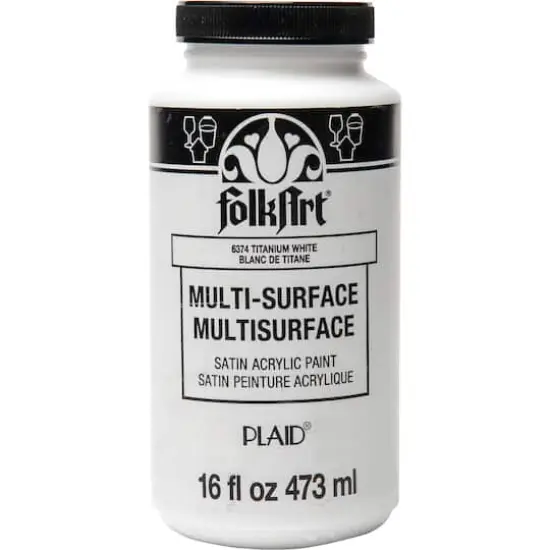 FolkArt&reg; Multi-Surface Satin Acrylic Paint, 16oz. 6374 Titanium White {1}