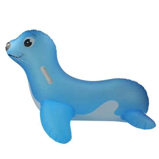 46" Blue Sea Lion Inflatable Ride-On Pool Float with Handles {3}