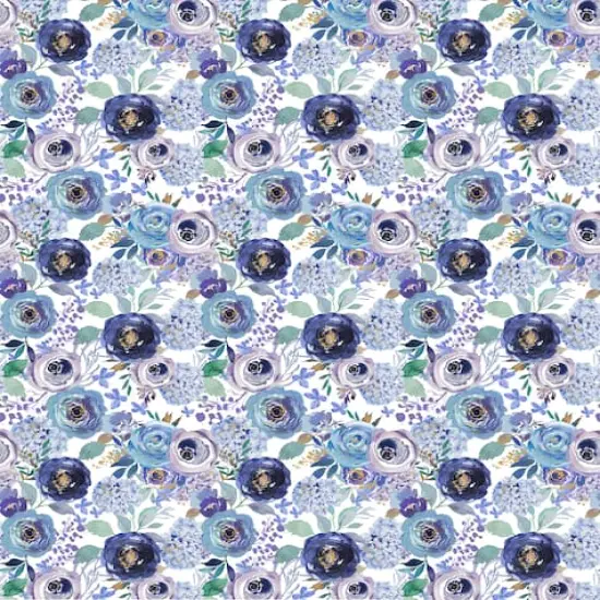 Suzanne Nicoll Blue Peacock Floral No.2 Cotton Fabric {3}