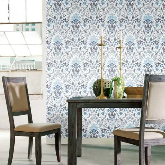 RoomMates Persian Damask Peel & Stick Wallpaper Blue {7}