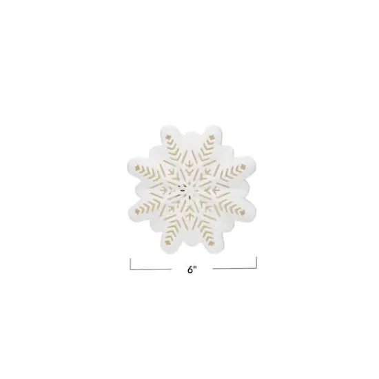 Hello Honey&reg; 6" White LED Lighted Stoneware Bisque Snowflake Accent {5}