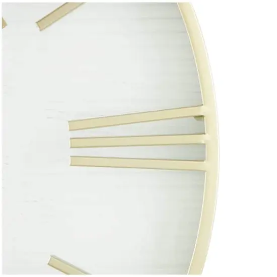28" Gold Metal Wall Clock with Clear Glass Face {4}