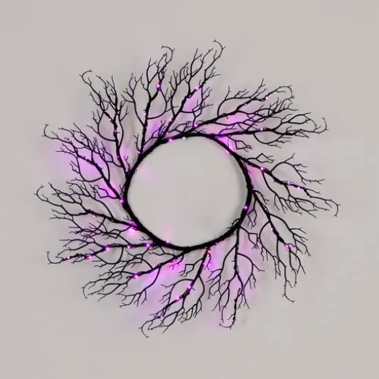 23" Pre-Lit Halloween Black Wreath {11}