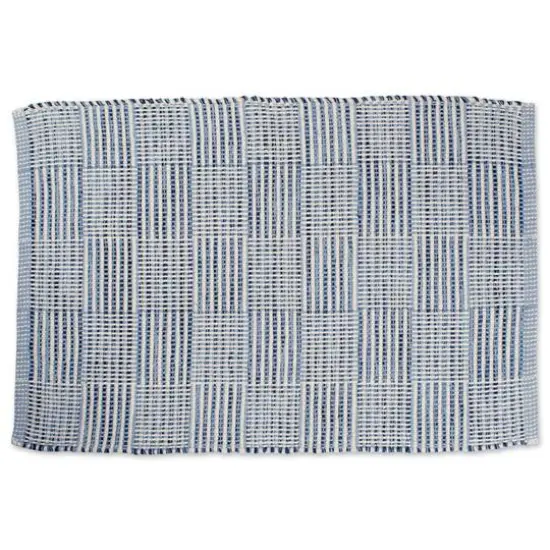 DII&reg; Blue Squares Recycled Yarn Rug, 2ft. x 3ft. {1}