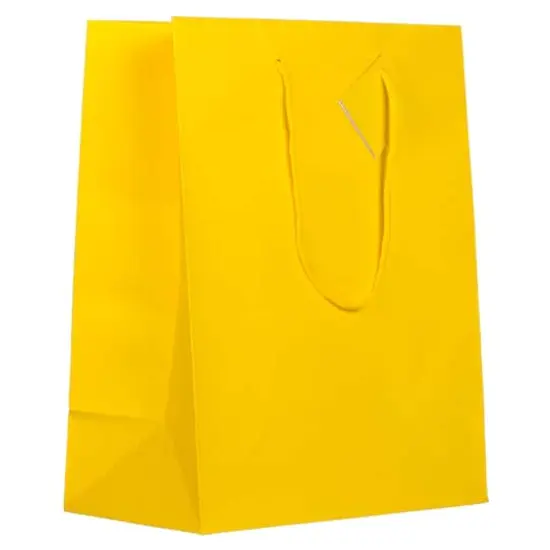 JAM Paper Large Matte Gift Bag, 3ct. Yellow {1}