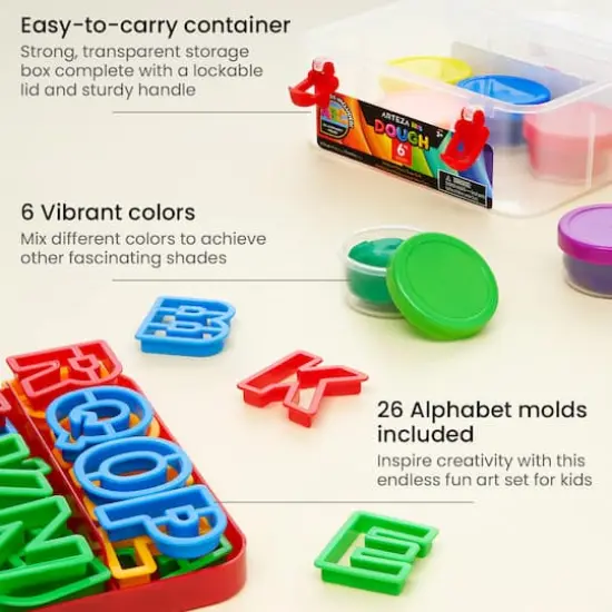 Arteza&reg; Kids Alphabet Dough Kit, 32 pcs {3}