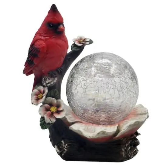 Santa's Workshop 7.5" Cardinal With Crackle Glass Ball {1}